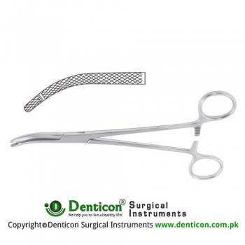 Heaney Hysterectomy Forcep Curved - 1 Tooth Stainless Steel, 19.5 cm - 7 3/4" 